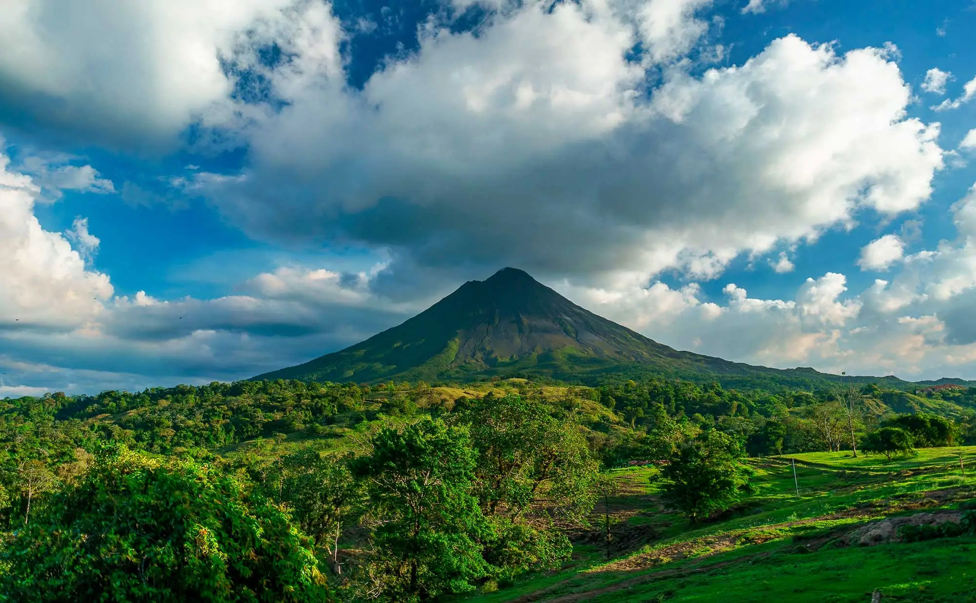 Panorama of Arenal Volcano seen from Hotel Arenal Montechiari